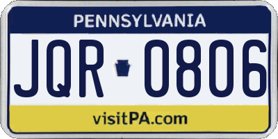PA license plate JQR0806