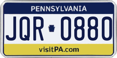 PA license plate JQR0880