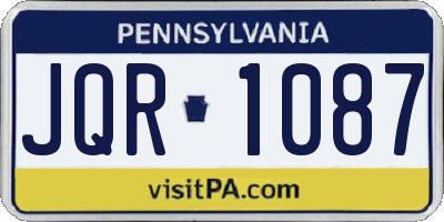 PA license plate JQR1087