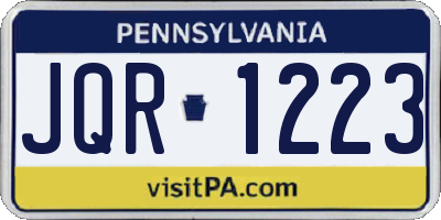 PA license plate JQR1223