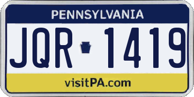 PA license plate JQR1419