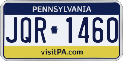 PA license plate JQR1460