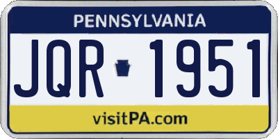 PA license plate JQR1951