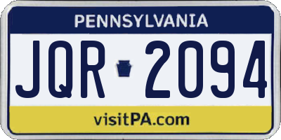 PA license plate JQR2094