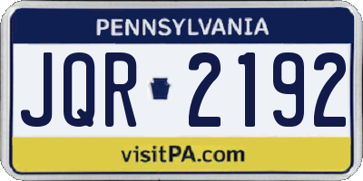 PA license plate JQR2192