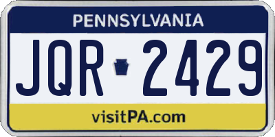 PA license plate JQR2429