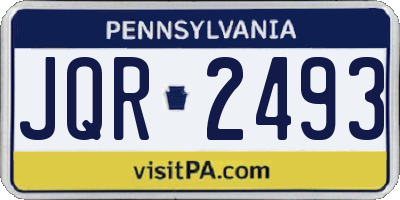PA license plate JQR2493