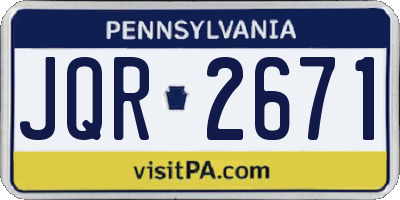 PA license plate JQR2671