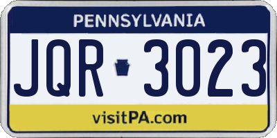 PA license plate JQR3023