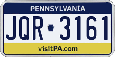 PA license plate JQR3161