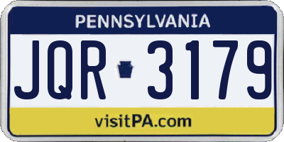 PA license plate JQR3179
