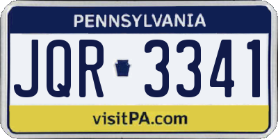 PA license plate JQR3341
