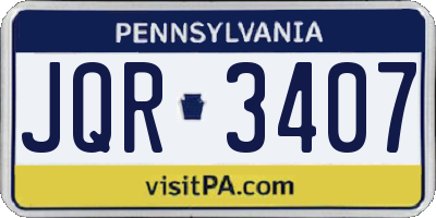 PA license plate JQR3407