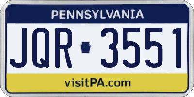 PA license plate JQR3551