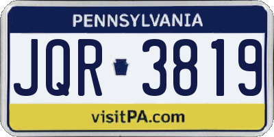 PA license plate JQR3819