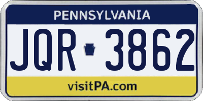 PA license plate JQR3862