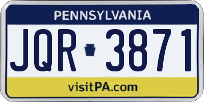 PA license plate JQR3871