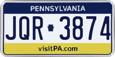 PA license plate JQR3874