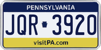 PA license plate JQR3920