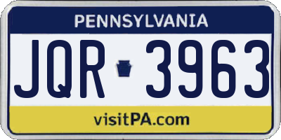 PA license plate JQR3963