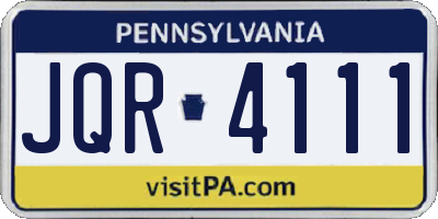 PA license plate JQR4111