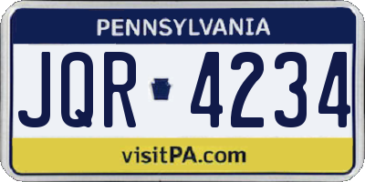 PA license plate JQR4234
