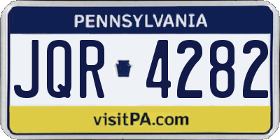 PA license plate JQR4282