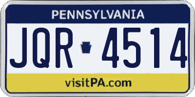 PA license plate JQR4514