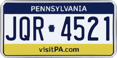 PA license plate JQR4521