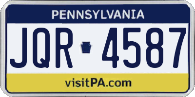 PA license plate JQR4587