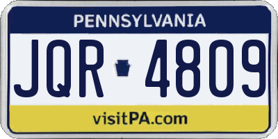 PA license plate JQR4809