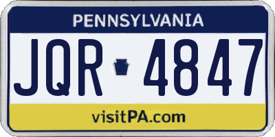 PA license plate JQR4847