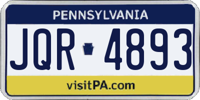 PA license plate JQR4893