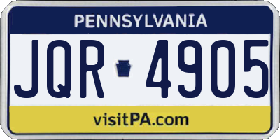 PA license plate JQR4905