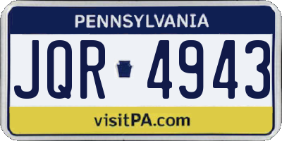 PA license plate JQR4943
