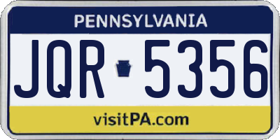PA license plate JQR5356