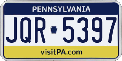 PA license plate JQR5397