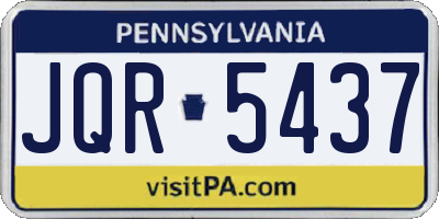 PA license plate JQR5437