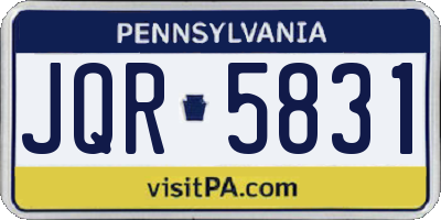 PA license plate JQR5831
