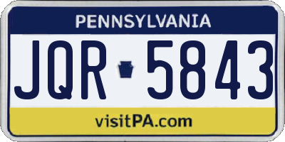 PA license plate JQR5843