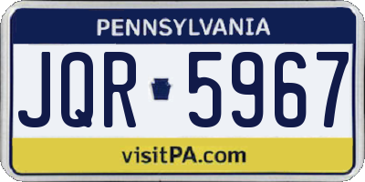 PA license plate JQR5967