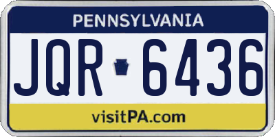 PA license plate JQR6436