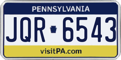 PA license plate JQR6543