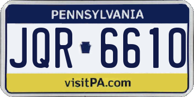 PA license plate JQR6610