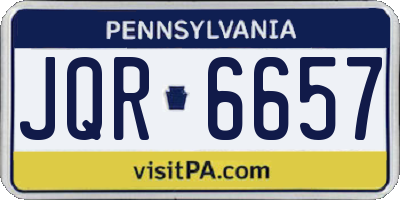 PA license plate JQR6657