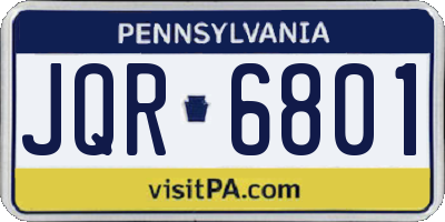 PA license plate JQR6801
