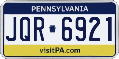 PA license plate JQR6921