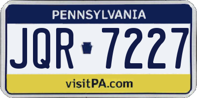 PA license plate JQR7227