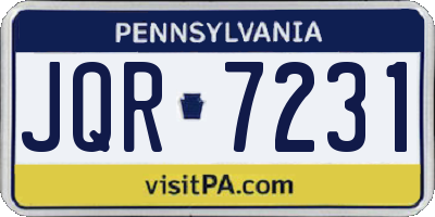 PA license plate JQR7231