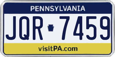 PA license plate JQR7459